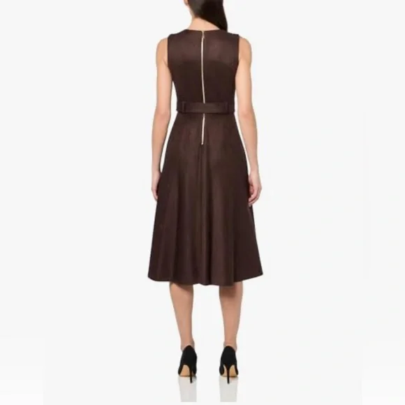 Brand New Calvin Klein Women's Slvless Chocolate Suede Aline Dress - Picture 2 of 15